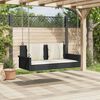 vidaXL Swing Bench with Cushions Black 119x56x48 cm Poly Rattan