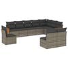 vidaXL 10 Piece Garden Sofa Set with Cushions Grey Poly Rattan