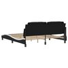 vidaXL Bed Frame "Viana" with LED without Mattress Black and White 180x200 cm