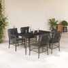 vidaXL 5 Piece Garden Dining Set with Cushions Grey Poly Rattan