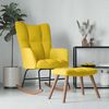 vidaXL Rocking Chair with a Stool Mustard Yellow Velvet