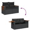 vidaXL 11 Piece Garden Sofa Set with Cushions Black Poly Rattan