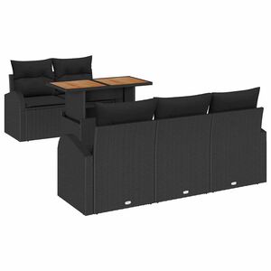 vidaXL Garden Sofa Set 6 pcs Black