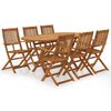 vidaXL 7 Piece Folding Outdoor Dining Set Solid Acacia Wood