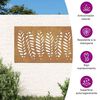 vidaXL Garden Wall Decoration 105x55 cm Corten Steel Leaf Design