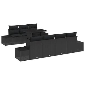 vidaXL Sofa Set 8 pcs Black 100 x 55 x 73 cm Poly Rattan