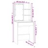 vidaXL Dressing Table with LED White 60x40x140 cm