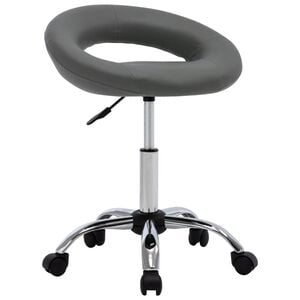 vidaXL Dining Chair | Grey | Faux leather and chrome steel | Adjustable | Swivel
