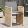 vidaXL Garden Chairs with Cushions 4 pcs Mix Beige Poly Rattan