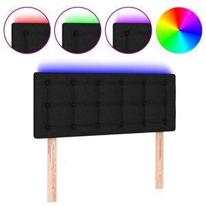 vidaXL LED Headboard Black 100 cm Fabric