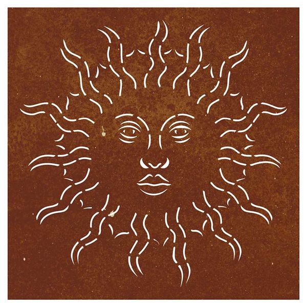 vidaXL Garden Wall Decoration 55x55 cm Corten Steel Sun Design