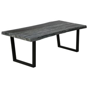 vidaXL Coffee Table | Grey | Solid Mindi Wood, Powder-Coated Steel
