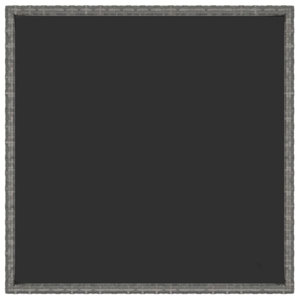 vidaXL Garden Table Grey 90x90x75 cm Poly Rattan