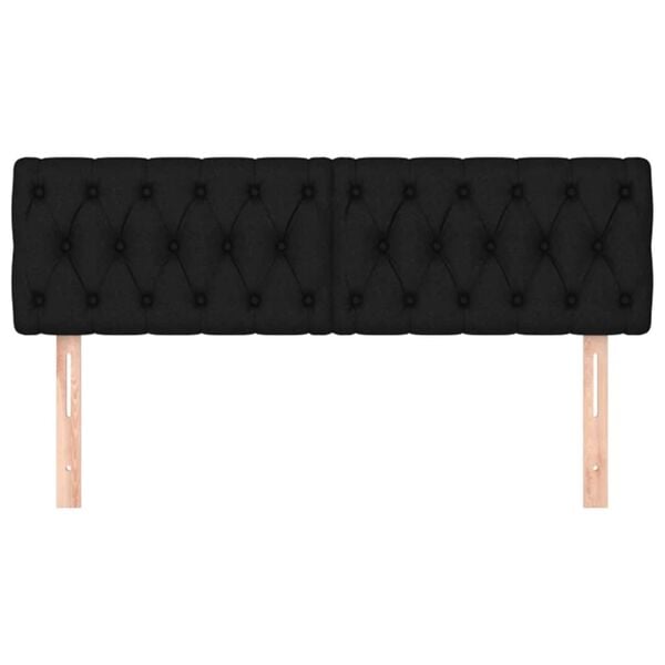 vidaXL Headboards Black 160x7x78/88 cm Fabric