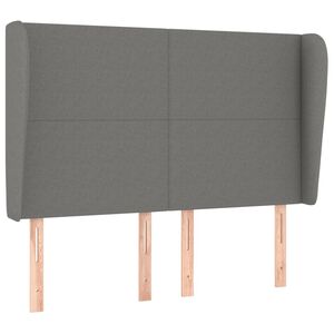 vidaXL Headboard with Ears Dark Grey 147 cm Fabric
