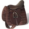 vidaXL Saddle | Brown | 100% Leather | 16 inch | Durable | Saddle | Other