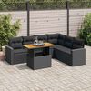 vidaXL 7 Piece Garden Sofa Set with Cushions Black Poly Rattan