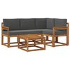 vidaXL Outdoor Sofa Set 5 pcs Natural and Anthracite
