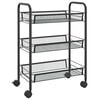 vidaXL 3-Tier Kitchen Trolley Black 46x26x64 cm Iron