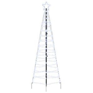 vidaXL LED Christmas Tree with Ground Spikes Cool White 250 cm Iron