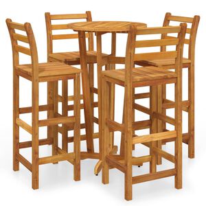 vidaXL 5 Piece Garden Bar Set Solid Wood Acacia