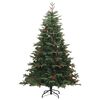 vidaXL Artificial Hinged Christmas Tree 300 LEDs & Ball Set 180 cm