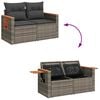 vidaXL 7 Piece Garden Sofa Set with Cushions Grey Poly Rattan