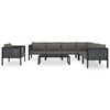 vidaXL 8 Piece Garden Lounge Set with Cushions Poly Rattan Anthracite