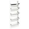 vidaXL Shoe Cabinet 5-Layer Mirror White 63x17x169.5 cm