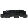 vidaXL Garden Sofa Set 9 pcs Black Poly Rattan