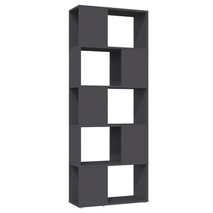 vidaXL Book Cabinet | Grey | Engineered wood | Medium | Book Cabinet