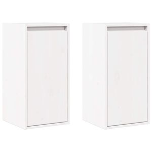 vidaXL Wall Cabinets 2 pcs White 30x30x60 cm Solid Wood Pine