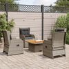 vidaXL 5 Piece Garden Lounge Set with Cushions Grey Poly Rattan