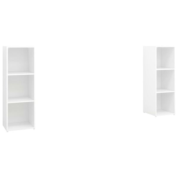 vidaXL TV Cabinets 2 pcs White 107x35x37 cm Engineered Wood