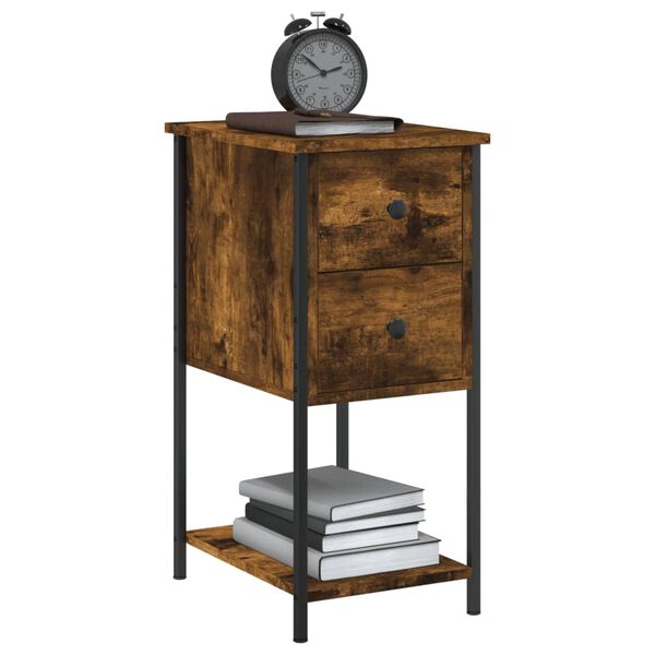 vidaXL Bedside Cabinets 2 pcs Smoked Oak 32x42x70 cm Engineered Wood
