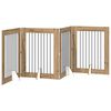 vidaXL Foldable Dog Gate with Stands 4 pcs Artisan Oak 321 cm