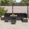 vidaXL Garden Sofa Set with Cushion 9 pcs Black Poly rattan