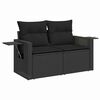 vidaXL Garden Sofa Set with Cushion 11 pcs Black Poly Rattan