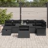 vidaXL Garden Sofa Set with Cushion 8 pcs Black Poly rattan