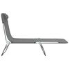 vidaXL Folding Sun Loungers 2 pcs Grey Textilene and Steel