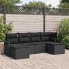 vidaXL Sofa Set with Cushion with Storage 6 pcs Black Poly Rattan