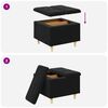 vidaXL Button Stool with Cushion Black 60 x 60 x 45 cm Velvet