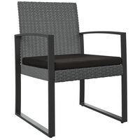 vidaXL Garden Dining Chairs 2 pcs Dark Grey PP Rattan