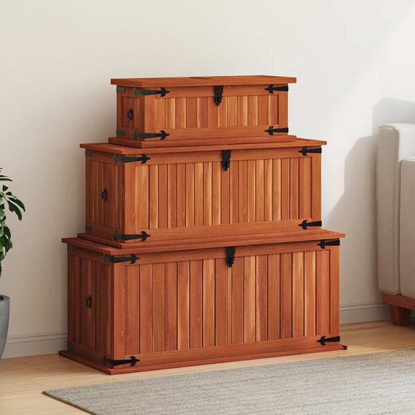 vidaXL Storage Chests 3 pcs Solid Acacia Wood
