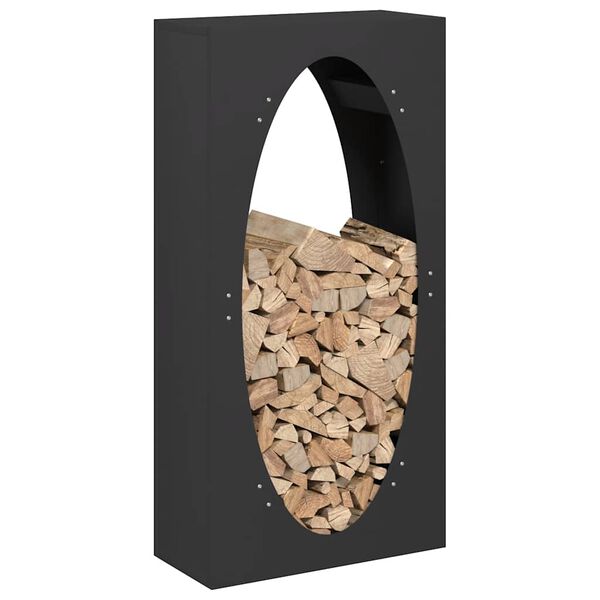 vidaXL Firewood Rack Black 50x23x100 cm Cold-rolled steel