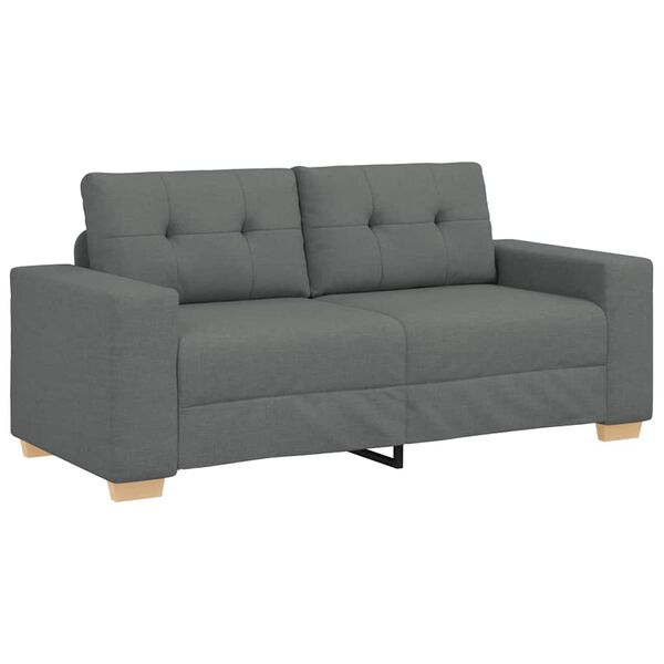 vidaXL Loveseat Sofa Dark Grey 140 cm Fabric
