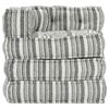 vidaXL Modular Pouffe Grey Stripe Fabric