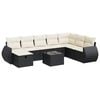 vidaXL 9 Piece Garden Sofa Set with Cushions Black Poly Rattan
