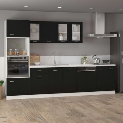vidaXL Dishwasher Panel Black 59.5x3x67 cm Engineered Wood