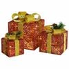 vidaXL Christmas Gift Box | Set of 3 | Red and gold | Fabric
